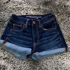 High waisted jeans shorts